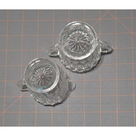 Vintage Fostoria American Clear Glass Cream & Sugar Set - Picture 4 of 12
